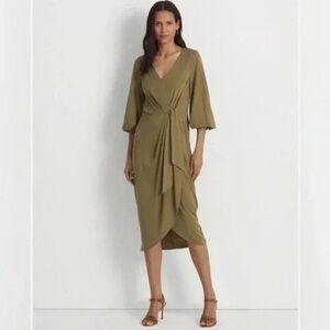 Lauren Ralph Lauren Olive Midi Dress